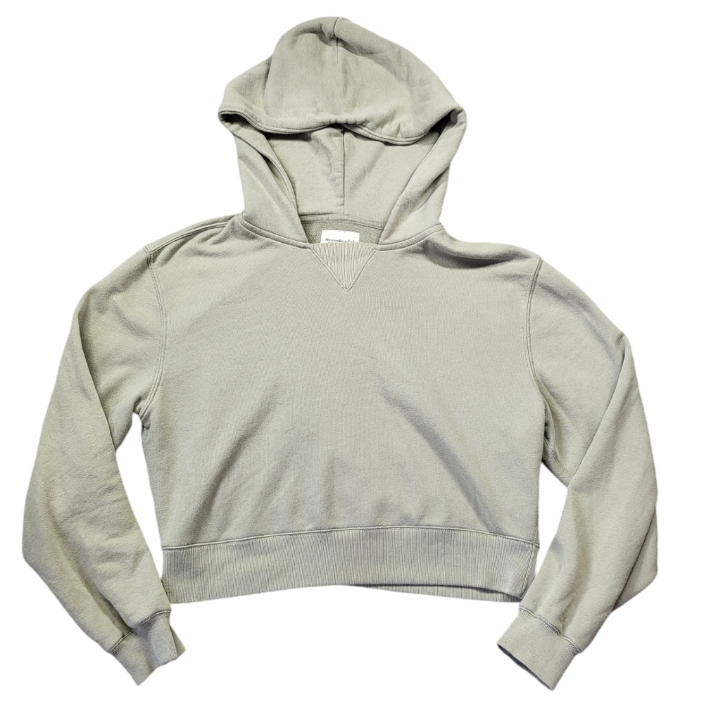 Abercrombie & Fitch Soft A&F Cropped Sunday Hoodie Sage Green